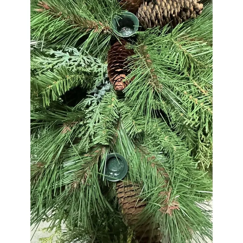 Pine Christmas Holiday Faux 3 candle holder Table Piece Dinner Party ~ 22 Inches